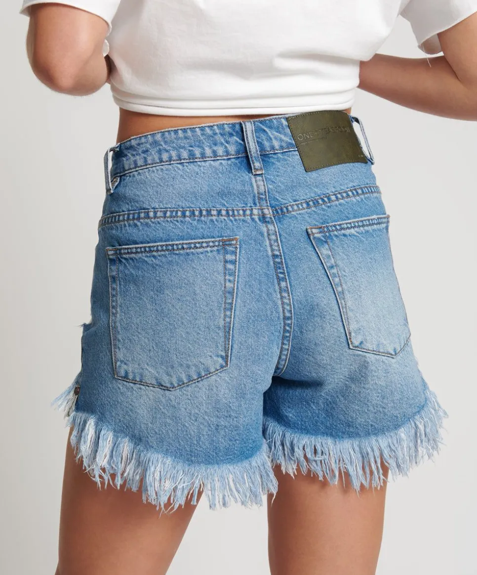 Denim Shorts|ONE TEASPOON Ciao Blue Bonitas High Waist Denim Shorts