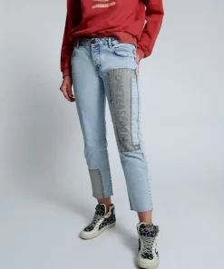 Denim Jeans|ONE TEASPOON Circus Blue Graffiti Truckers Low Waist Straight Leg Jeans