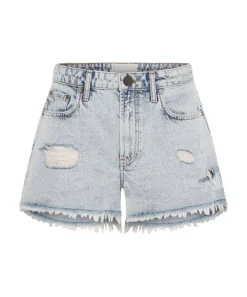 Denim Shorts|ONE TEASPOON Circus Blue Trucker Mid Waist Denim Shorts