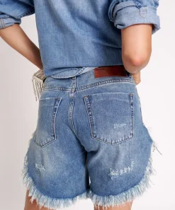 Denim Shorts|ONE TEASPOON Cobaine Frankies High Waist Long Length Denim Shorts