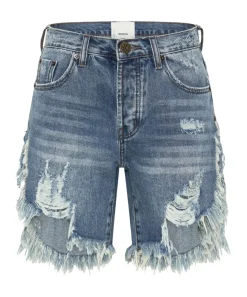 Denim Shorts|ONE TEASPOON Cobaine Frankies High Waist Long Length Denim Shorts