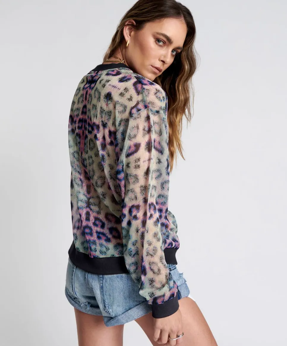 Tops|ONE TEASPOON Collision Chiffon Longsleeve Top