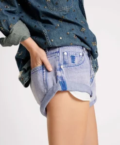 Denim Shorts|ONE TEASPOON Cupid Blue Bandits Low Waist Denim Shorts