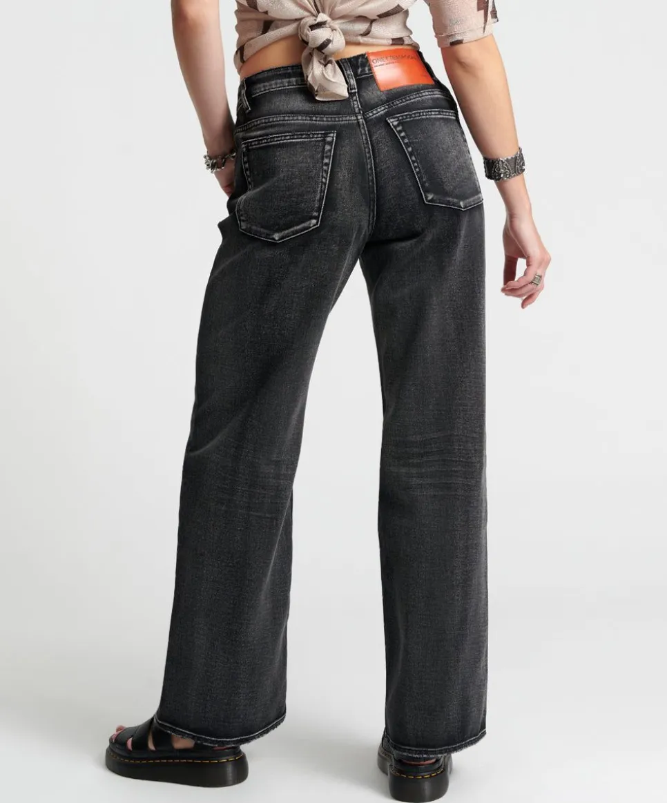 Denim Jeans|ONE TEASPOON Cut Out Jackson Mid Waist Wide Leg Jeans