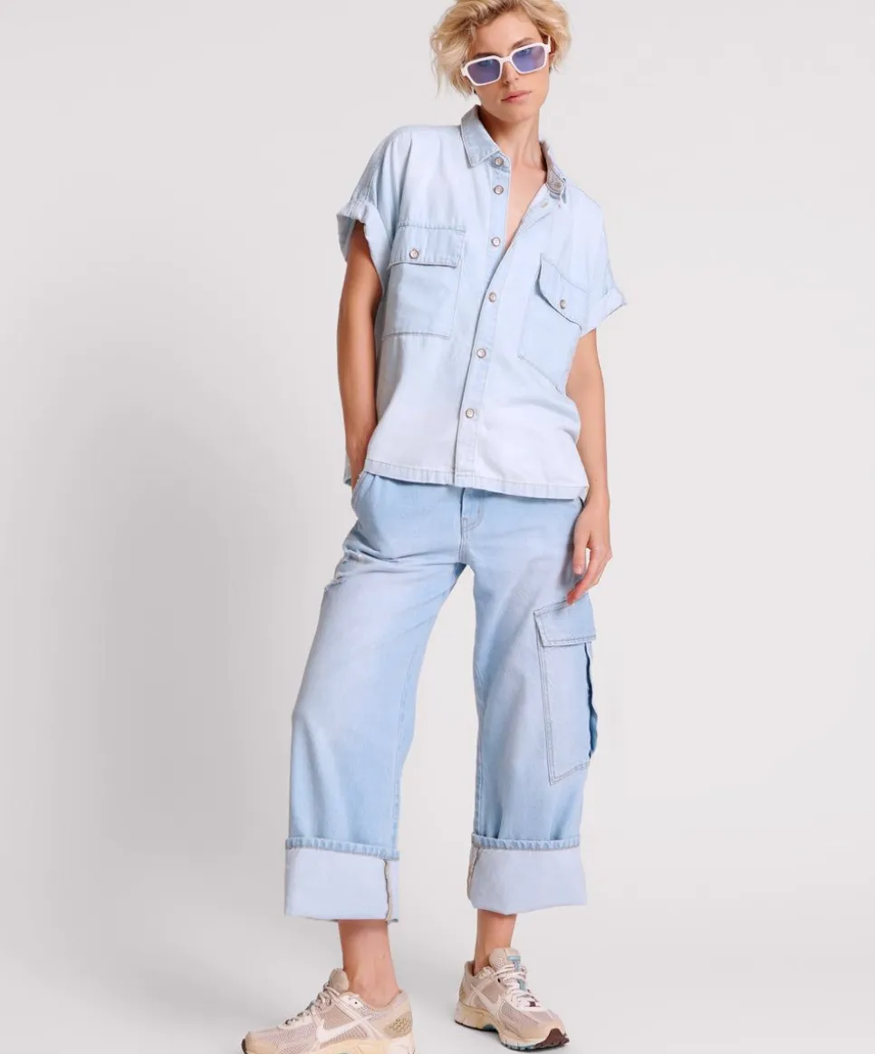 Denim Jeans|ONE TEASPOON Cyber Blue New Fictions Low Waist Utility Jeans
