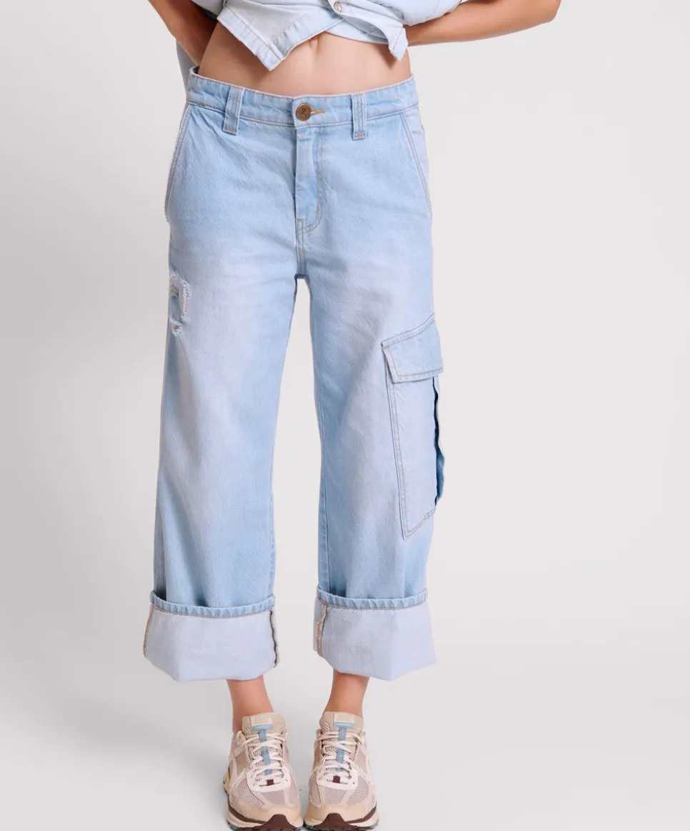 Denim Jeans|ONE TEASPOON Cyber Blue New Fictions Low Waist Utility Jeans