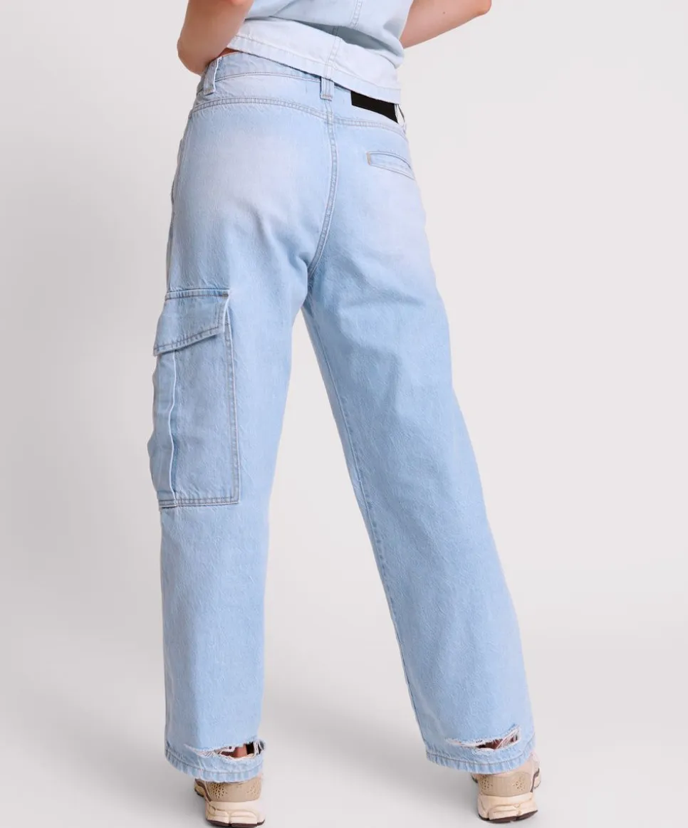 Denim Jeans|ONE TEASPOON Cyber Blue New Fictions Low Waist Utility Jeans