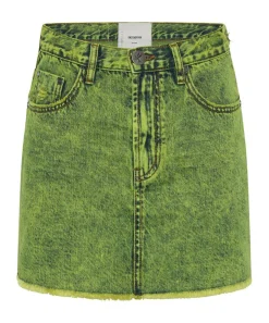 Denim Skirts|ONE TEASPOON Cyber Lime 2020 Mini High Waist Denim Skirt