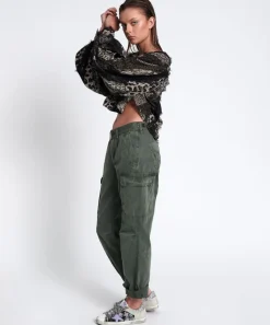 Bottoms|ONE TEASPOON Dark Khaki Cargo Motion Pants