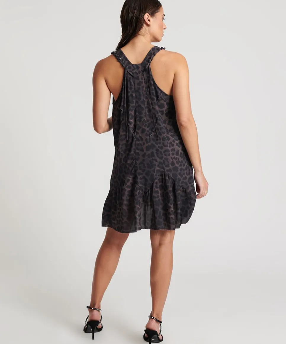 Mini Dresses|ONE TEASPOON Dark Leopard Tiered Dress