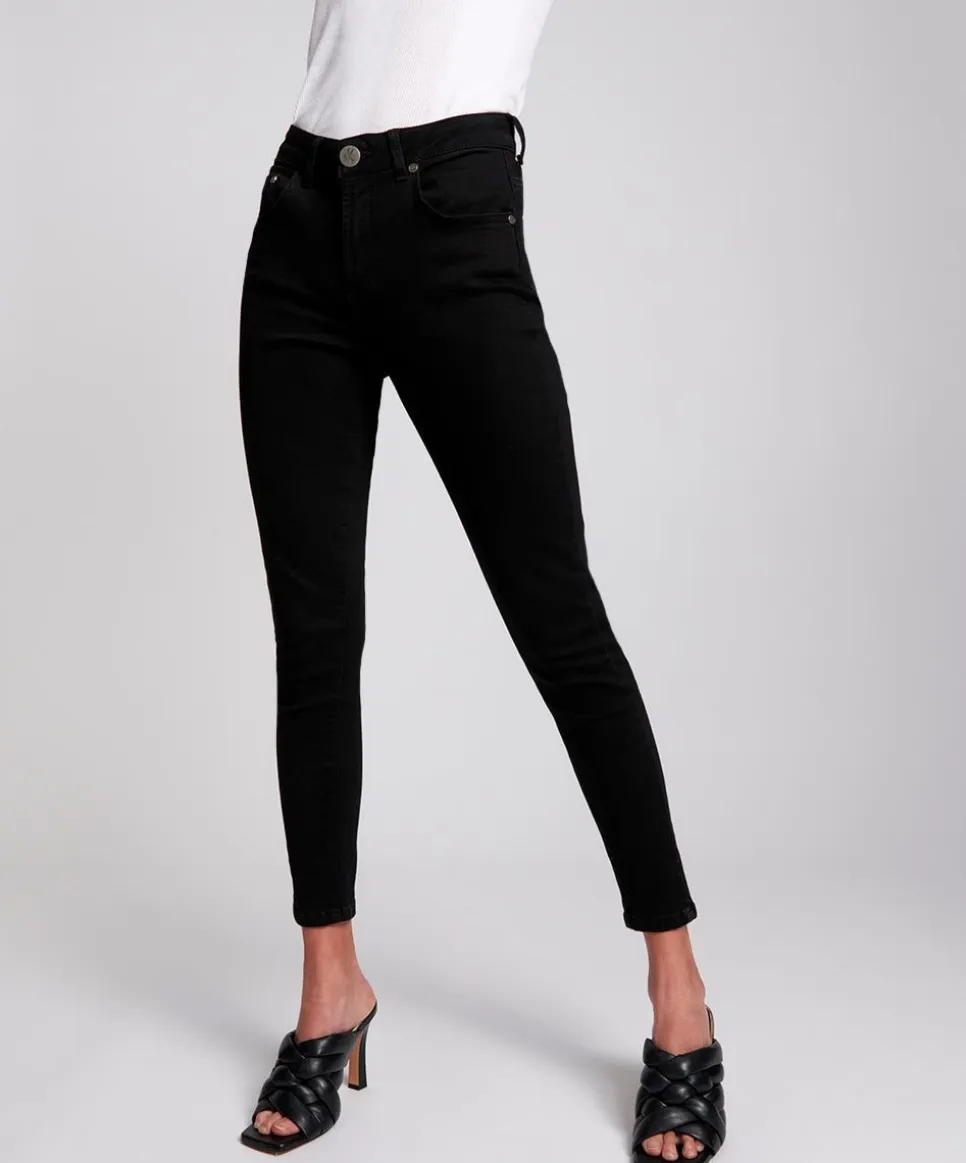 Denim Jeans|ONE TEASPOON Deep Black Freebirds Ii High Waist Skinny Jeans
