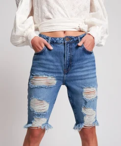 Denim Shorts|ONE TEASPOON Delaware Cut Off Organic Sustainable Truckers Shorts