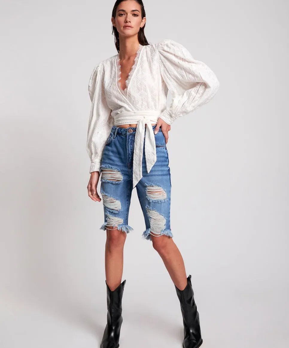 Denim Shorts|ONE TEASPOON Delaware Cut Off Organic Sustainable Truckers Shorts