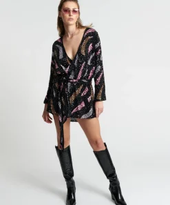 Mini Dresses|ONE TEASPOON Delusion Hand Beaded Wrap Dress