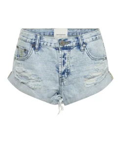 Denim Shorts|ONE TEASPOON Depeche Blue Bandits Low Waist Denim Shorts