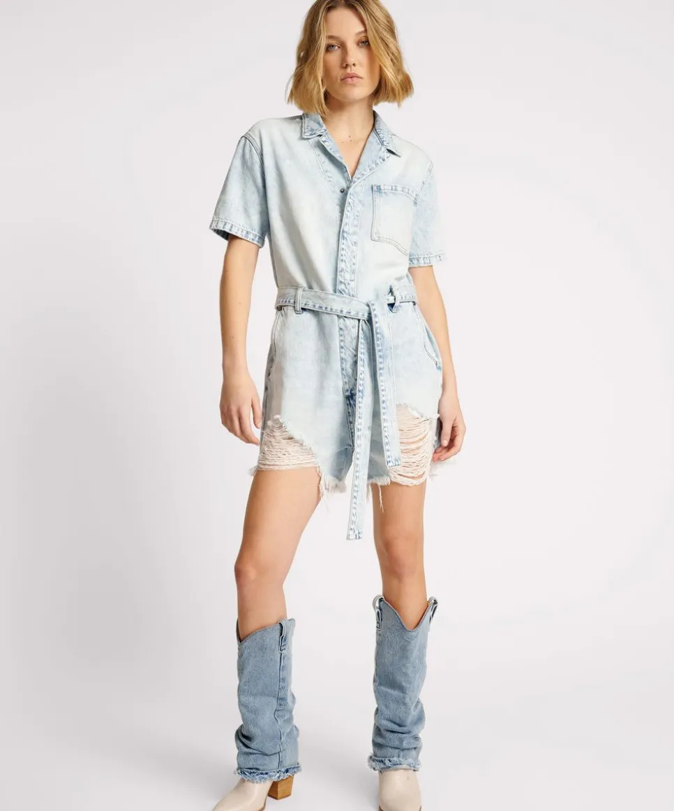 Denim Jumpsuits|ONE TEASPOON Depeche Blue Night Movers Denim Jumpsuit