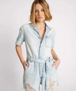Denim Jumpsuits|ONE TEASPOON Depeche Blue Night Movers Denim Jumpsuit