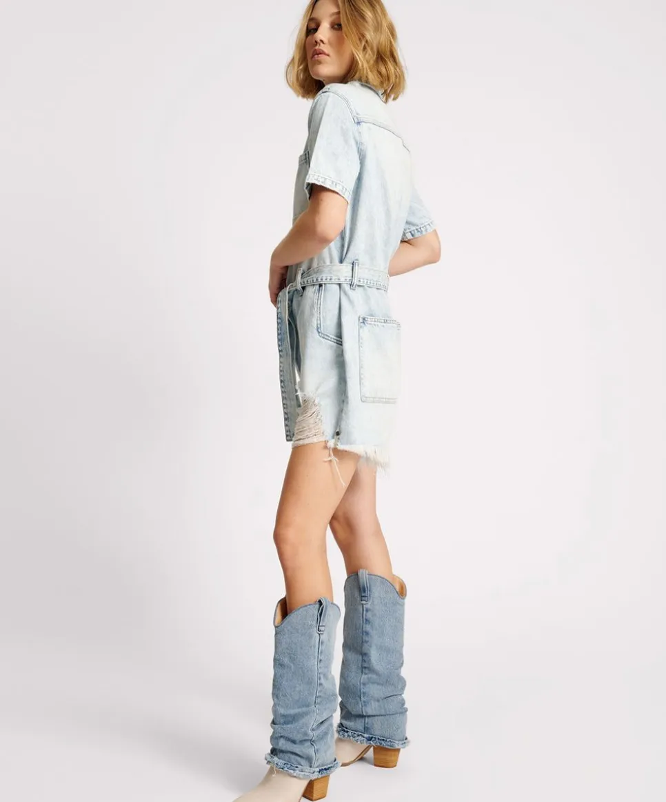 Denim Jumpsuits|ONE TEASPOON Depeche Blue Night Movers Denim Jumpsuit