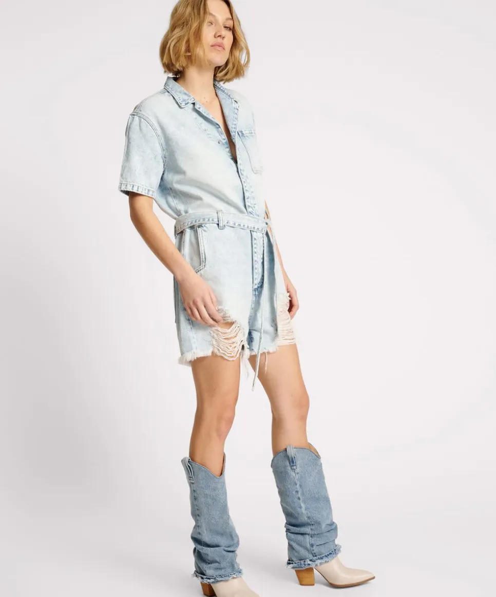 Denim Jumpsuits|ONE TEASPOON Depeche Blue Night Movers Denim Jumpsuit