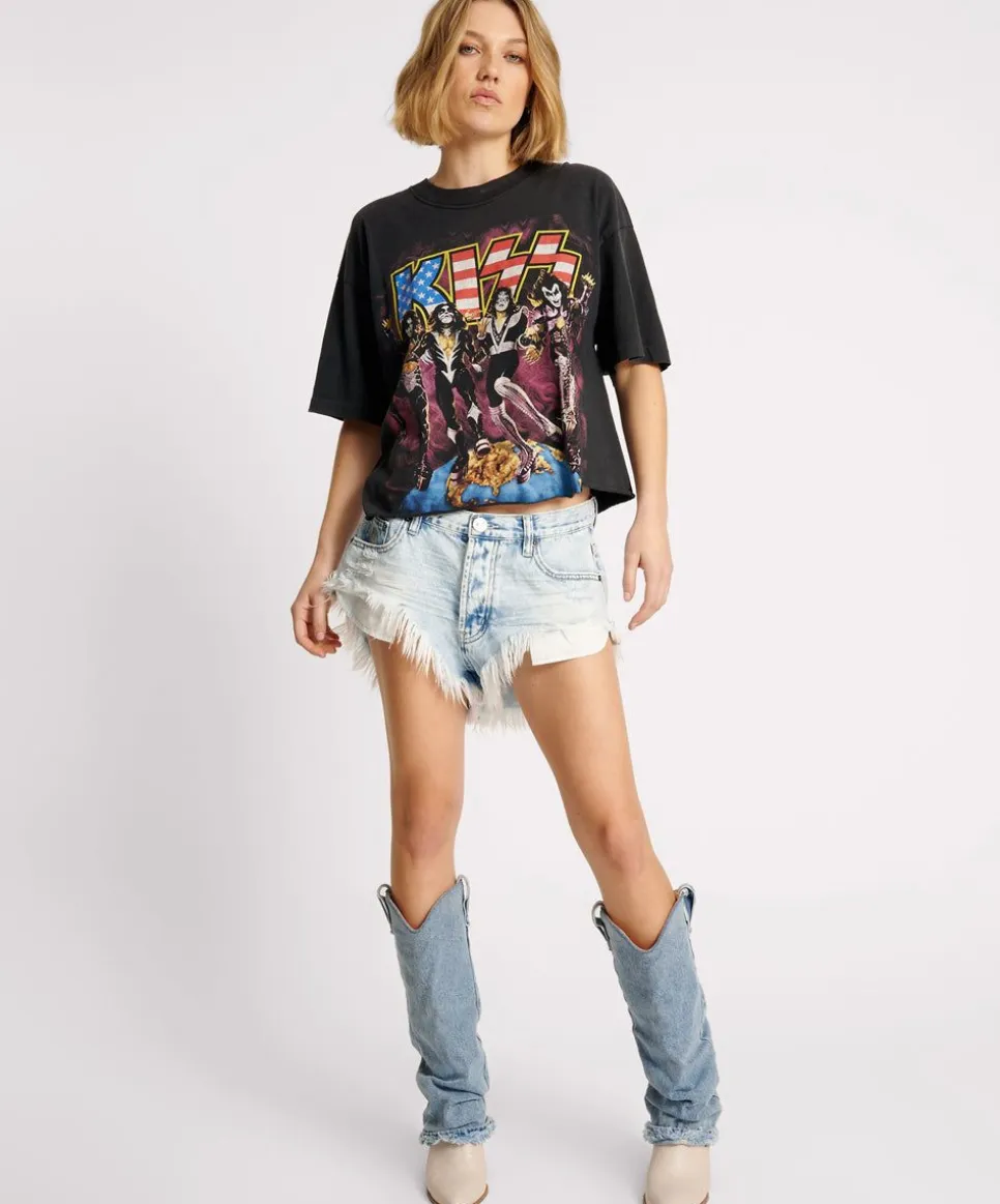 Denim Shorts|ONE TEASPOON Depeche Blue Rollers Low Waist Denim Shorts