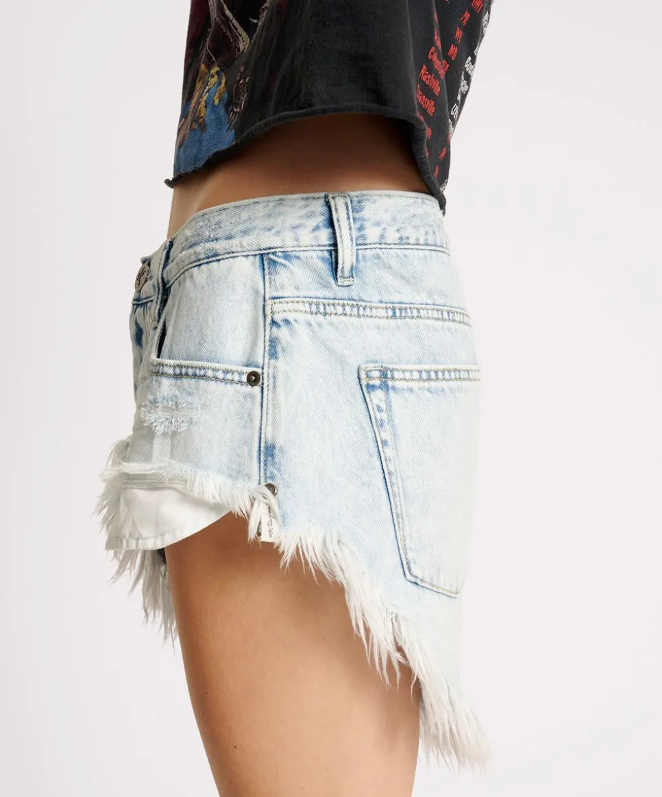 Denim Shorts|ONE TEASPOON Depeche Blue Rollers Low Waist Denim Shorts