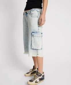 Denim Shorts|ONE TEASPOON Depeche Blue Skater Girl Wide Leg Shorts
