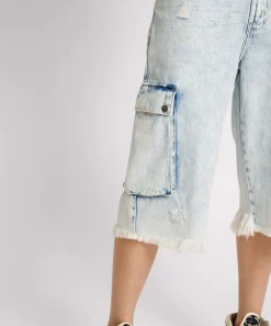Denim Shorts|ONE TEASPOON Depeche Blue Skater Girl Wide Leg Shorts