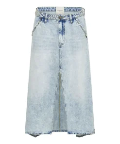 Denim Skirts|ONE TEASPOON Depeche Blue Studded Mrs Carter Long Length Denim
