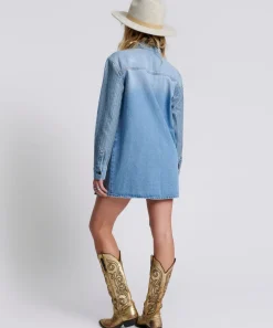 Midi & Maxi Dresses|ONE TEASPOON Desert Jewel Denim Trucker Dress