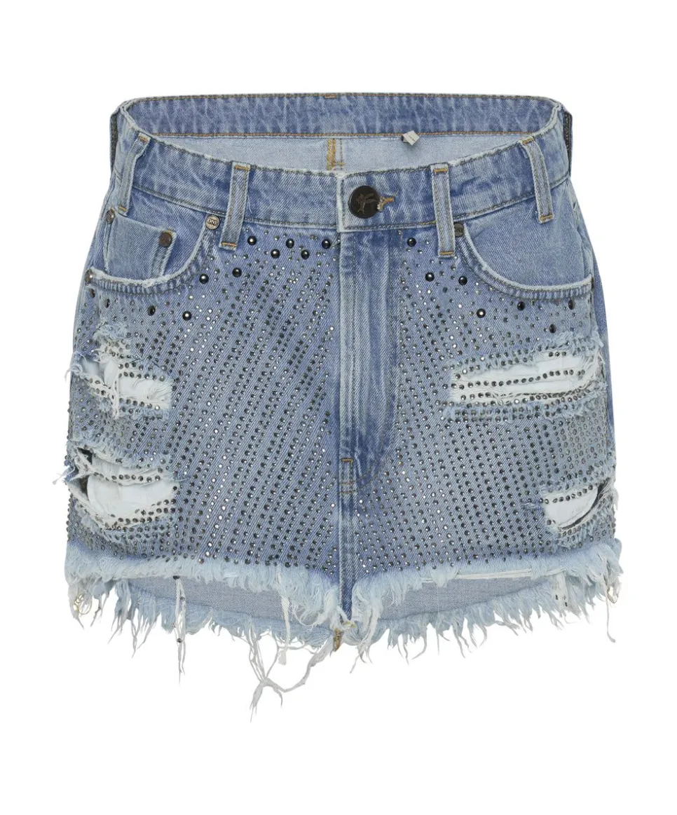 Denim Skirts|ONE TEASPOON Desert Jewel Junkyard Relaxed Denim Mini Skirt
