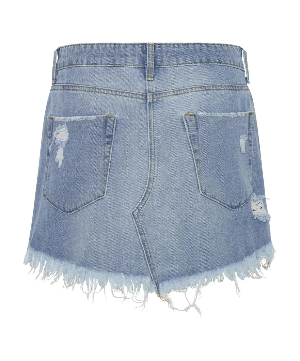 Denim Skirts|ONE TEASPOON Desert Jewel Junkyard Relaxed Denim Mini Skirt