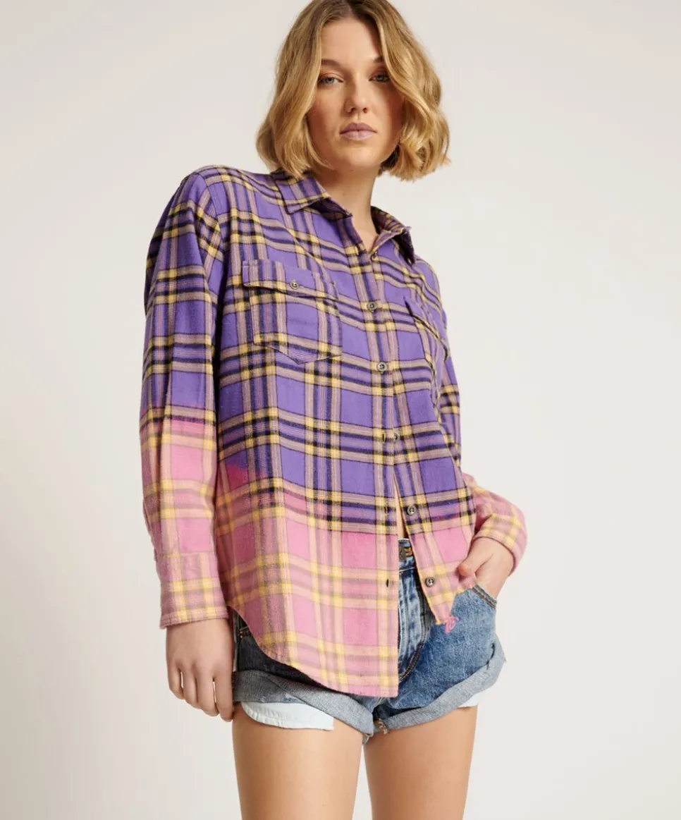 Shirts|ONE TEASPOON Dip Dye Flannel Liberty Shirt