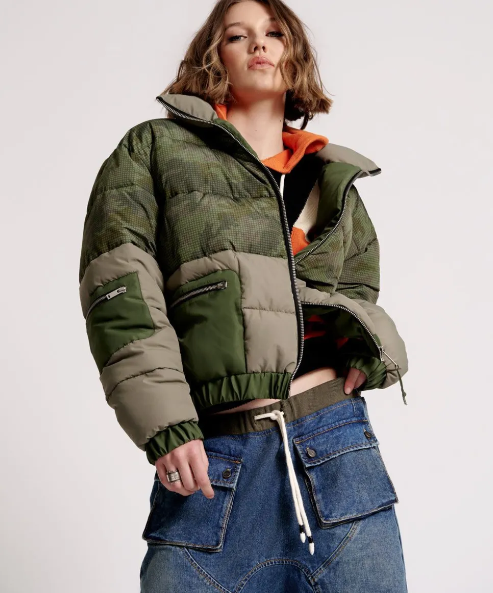 Puffa Jackets|ONE TEASPOON Dirtee Love Camo Puffa Jacket
