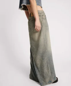 Denim Skirts|ONE TEASPOON Dirty Blue Denim Column Skirt