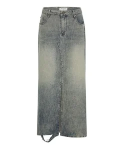 Denim Skirts|ONE TEASPOON Dirty Blue Denim Column Skirt