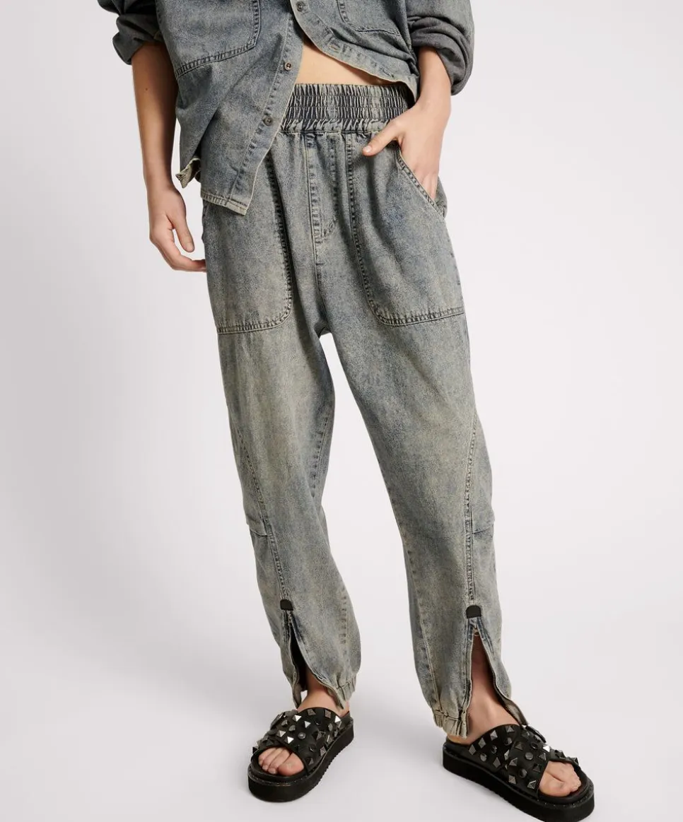 Denim Jeans|ONE TEASPOON Dirty Blue Denim Flight Pants