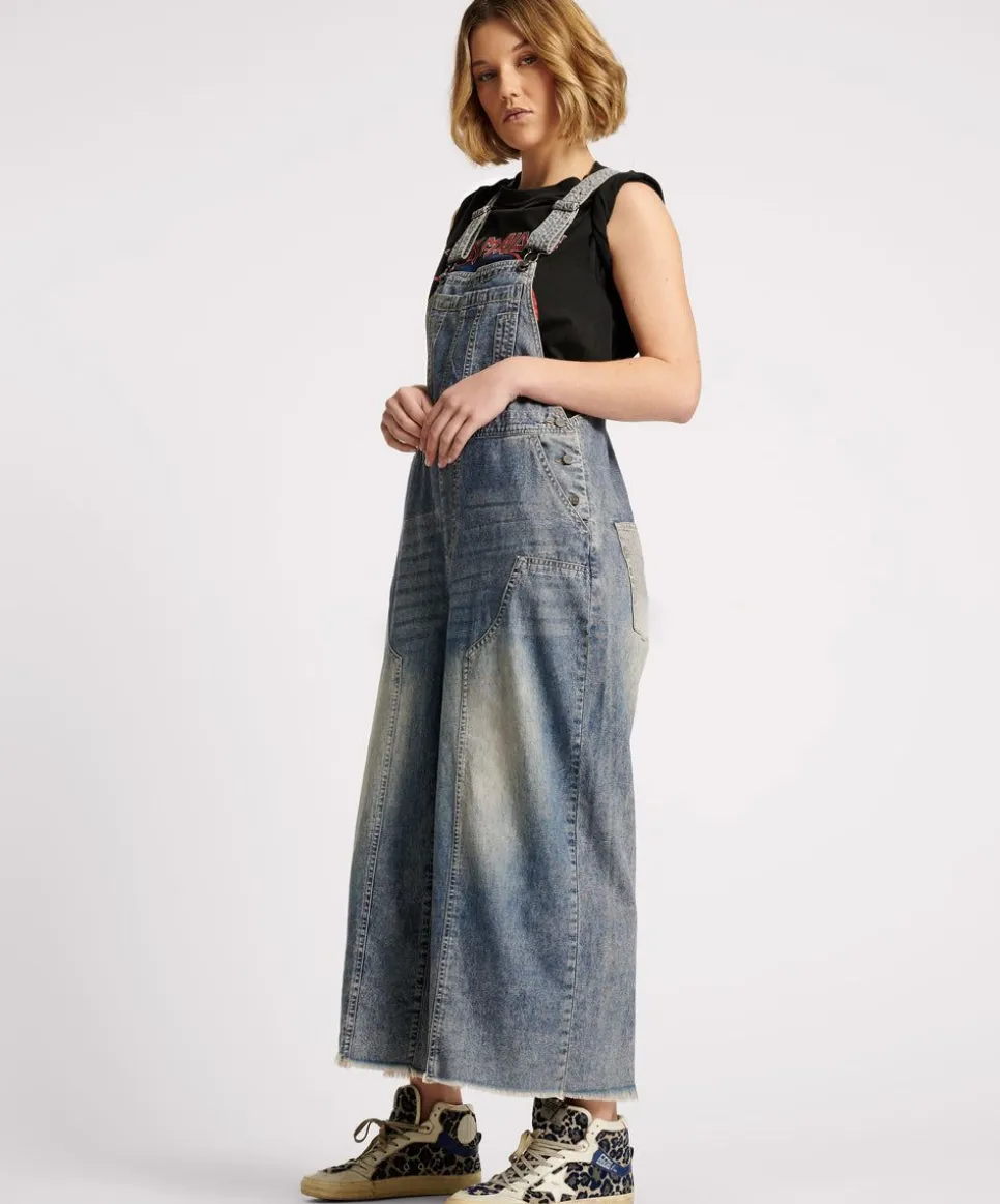Denim Jumpsuits|ONE TEASPOON Dirty Blue Stanton St Skater Denim Overalls