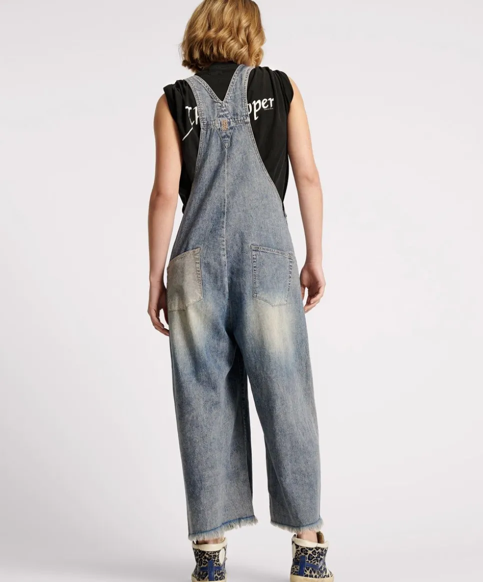Denim Jumpsuits|ONE TEASPOON Dirty Blue Stanton St Skater Denim Overalls