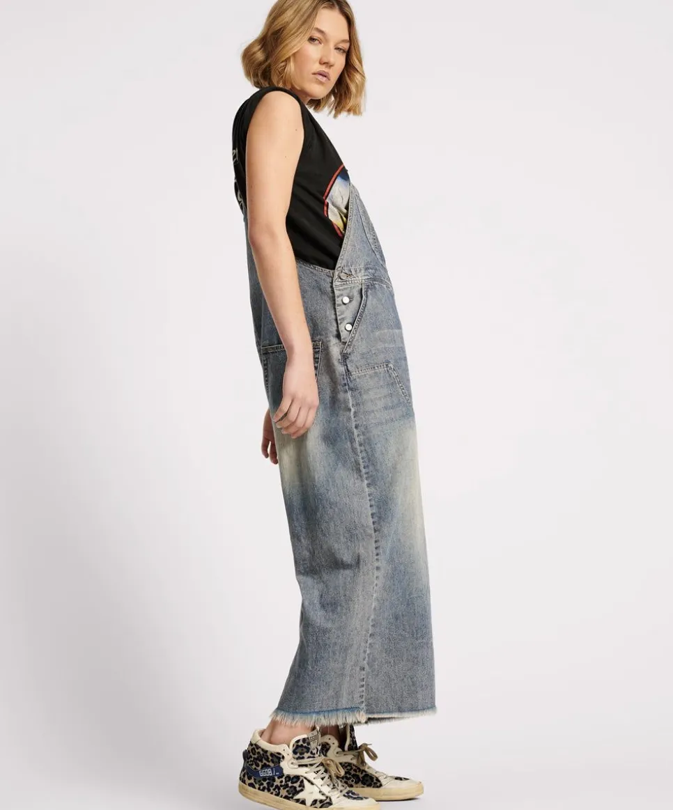 Denim Jumpsuits|ONE TEASPOON Dirty Blue Stanton St Skater Denim Overalls