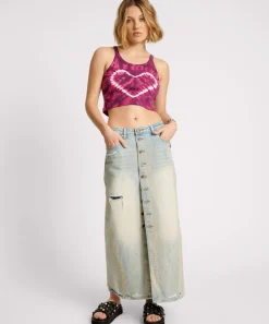 Denim Skirts|ONE TEASPOON Dirty Kansas Patsy Longline Denim Skirt
