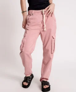 Denim Jeans|ONE TEASPOON Dirty Pink Cargo Safari Mid Waist Relaxed Pant