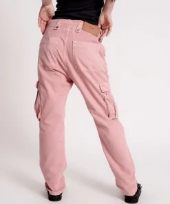 Denim Jeans|ONE TEASPOON Dirty Pink Cargo Safari Mid Waist Relaxed Pant