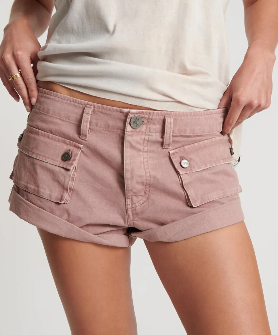 Bottoms|ONE TEASPOON Dirty Rose Cadet Bandits Low Waist Shorts
