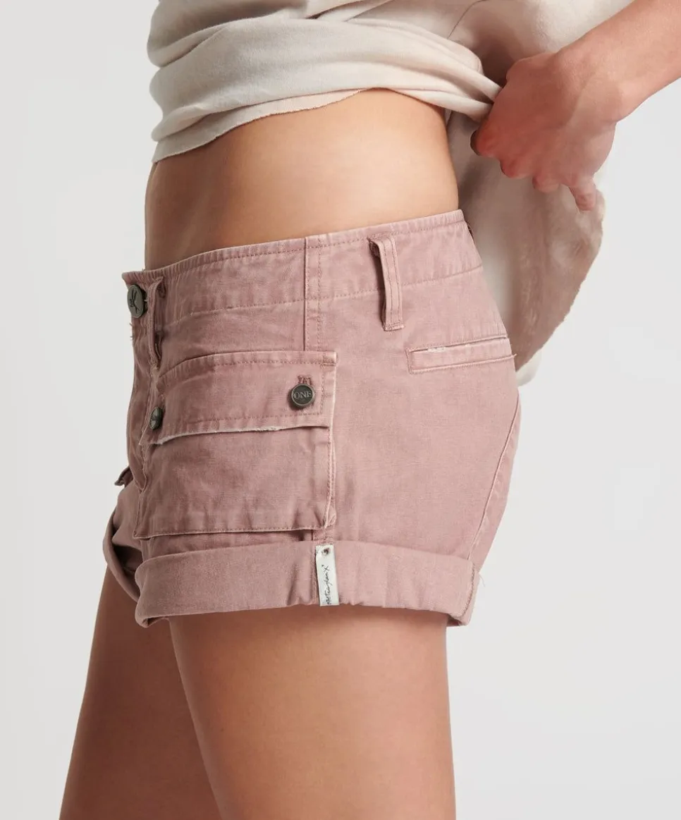 Bottoms|ONE TEASPOON Dirty Rose Cadet Bandits Low Waist Shorts