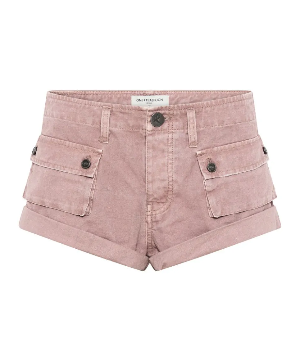Bottoms|ONE TEASPOON Dirty Rose Cadet Bandits Low Waist Shorts