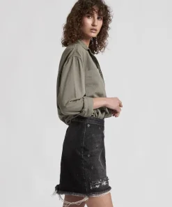 Denim Skirts|ONE TEASPOON Disobedient Vixen High Waist A-Line Denim Skirt