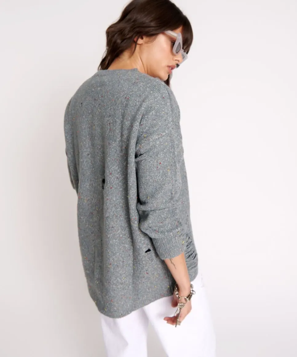 Knitwear|ONE TEASPOON Distressed Fisherman Knit Sweater