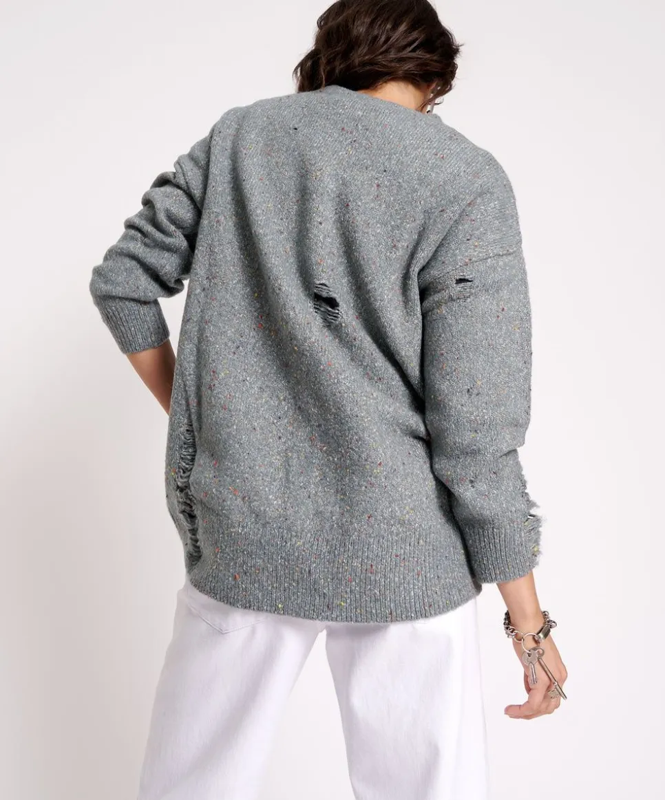 Knitwear|ONE TEASPOON Distressed Fisherman Knit Sweater