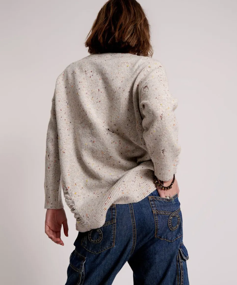 Knitwear|ONE TEASPOON Distressed Fisherman Knit Sweater