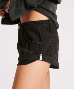 Denim Shorts|ONE TEASPOON Double Black Bandits Low Waist Denim Shorts